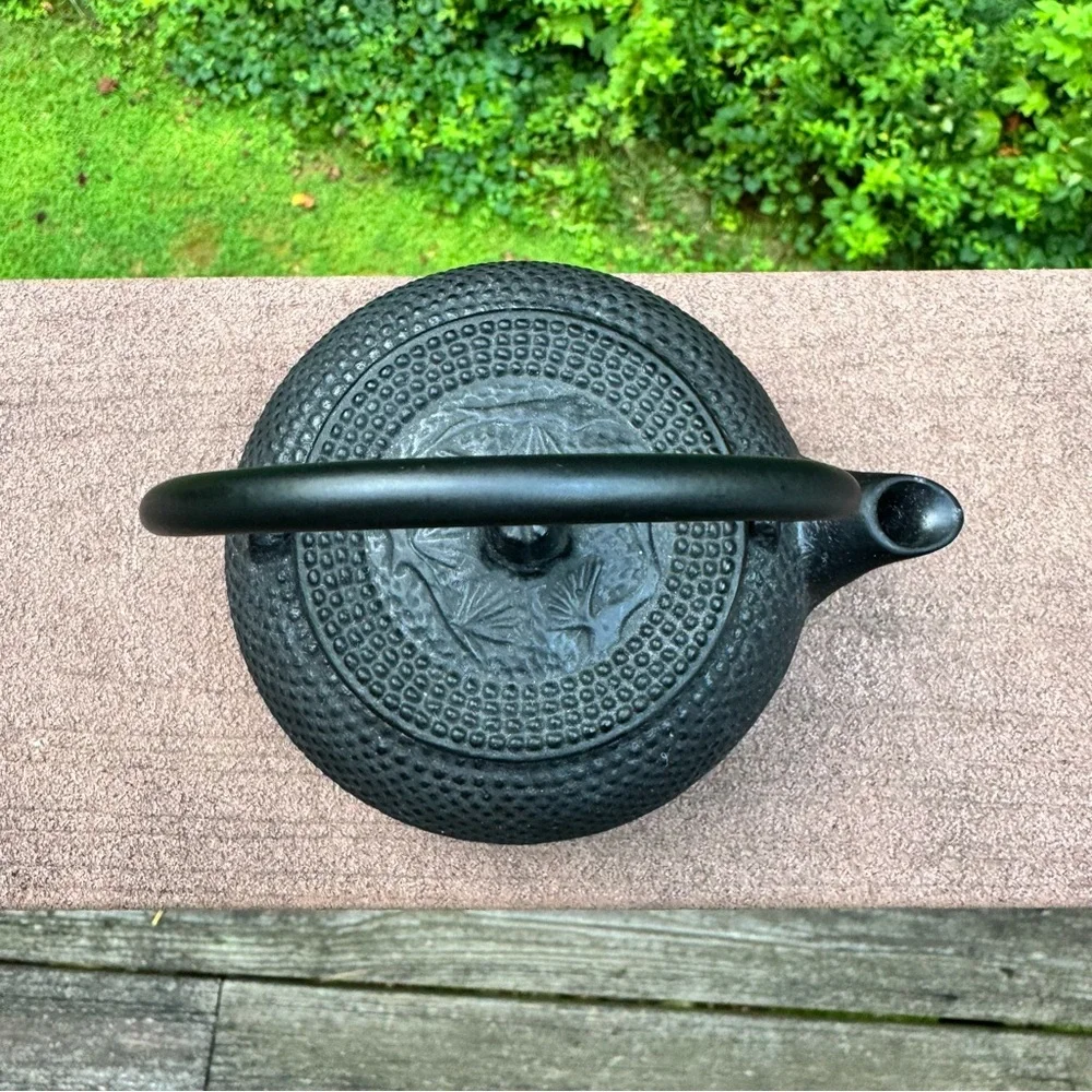 Japanese Cast Iron Arare Hobnail Tetsubin Style Teapot Infuser Black Made Japan